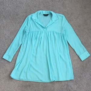 Nasty Gal Turquoise Baby Doll Tunic Shirt Dress